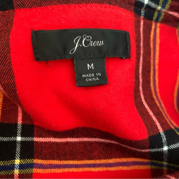 J. Crew Ruffle Popover Top in Festive Plaid - Picture 9 of 9
